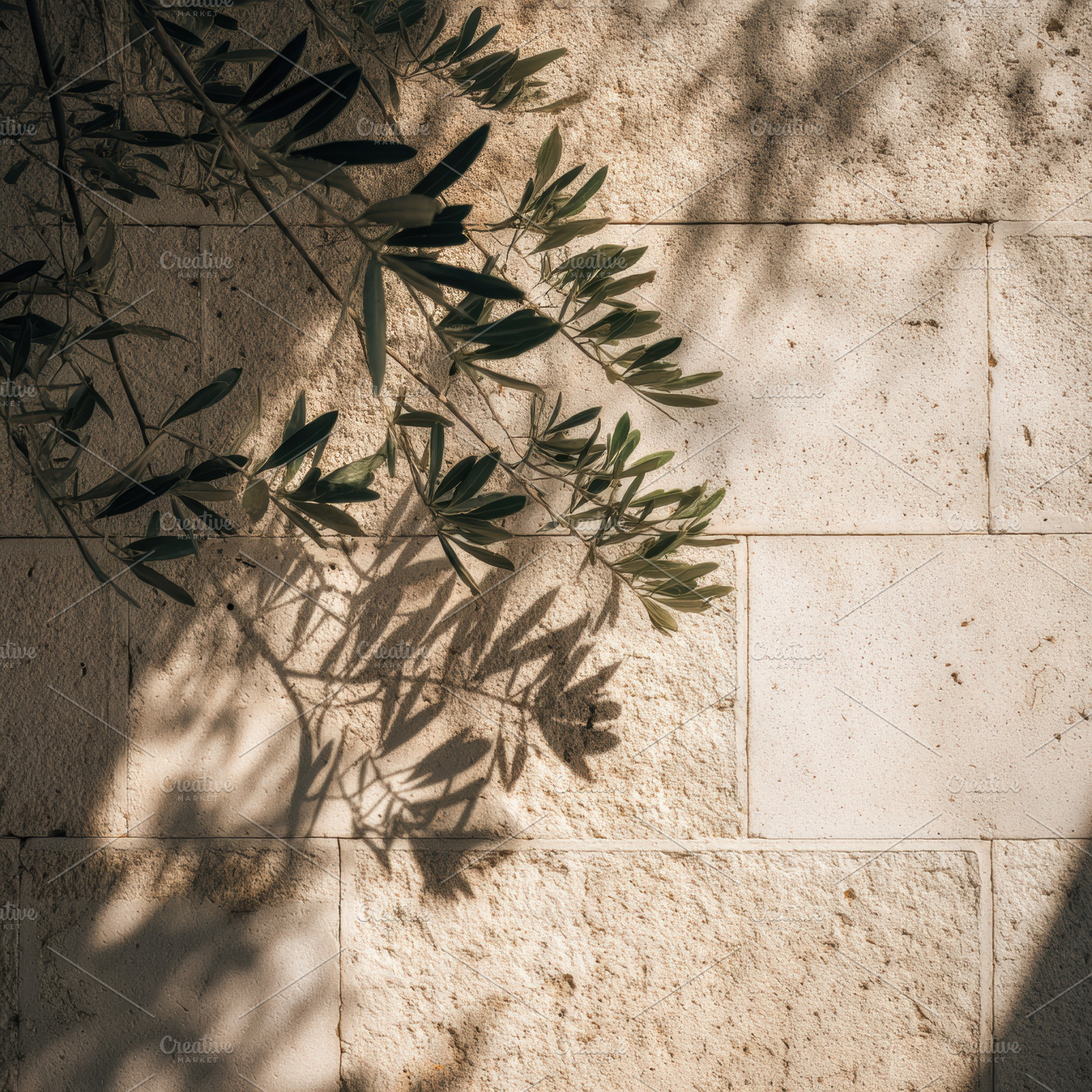 Summer Shadow of Olive Tree on Stone, an Architecture Photo by Virgo Studio