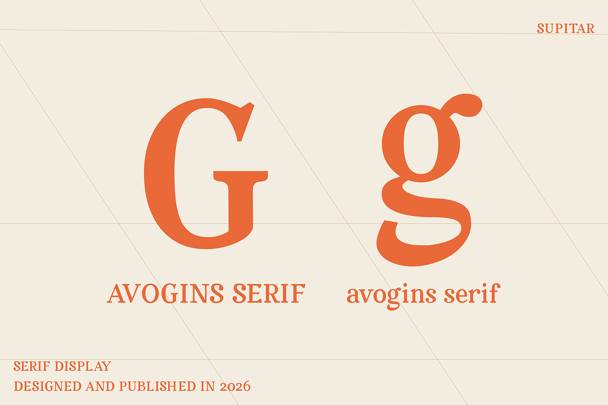 Avogins - Serif Display, a Serif Font by Supitar Type (Photo 2 of 9)