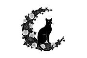 Cat on Crescent Moon Bundle, an Illustration by jahid234 (Thumbnail 12 of 31)