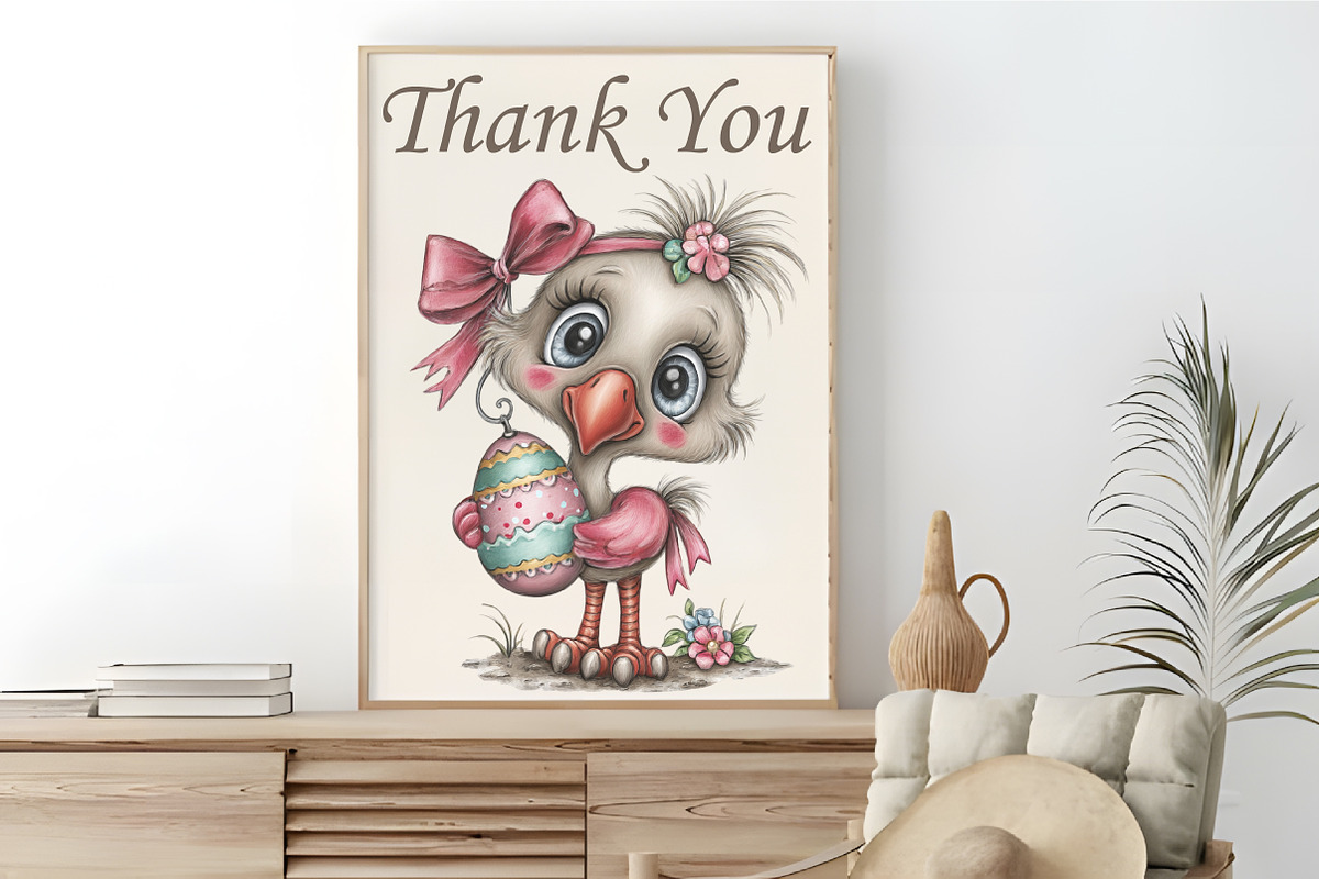 Whimsical Easter Flamingo Clipart, an Animal Illustration by RobertsArt (Photo 5 of 5)