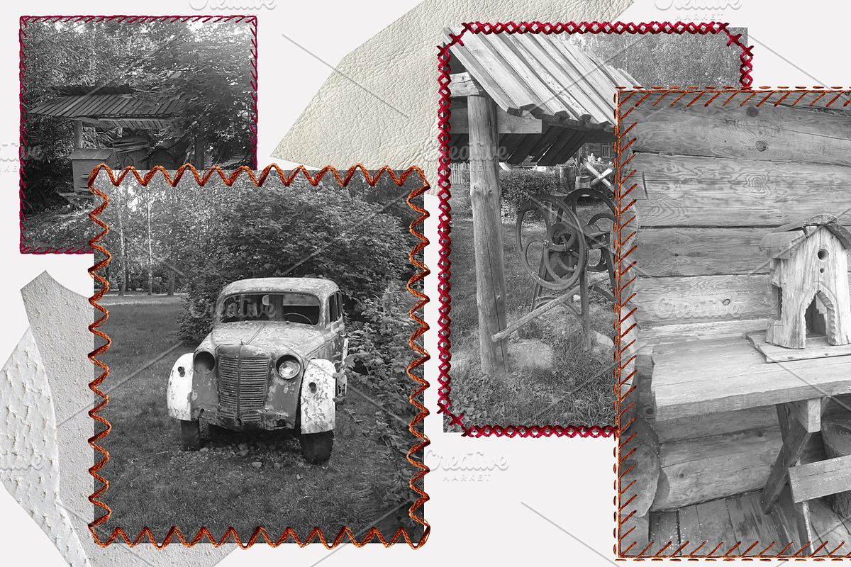 Leather and Stitching: Collage Kit., an Object Graphic by TaPilipa (Photo 4 of 15)