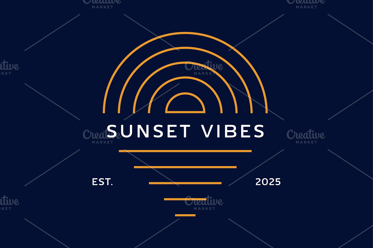 Sunset Vibes Logo Design Icon, a Branding & Logo Template by Morvana Crew