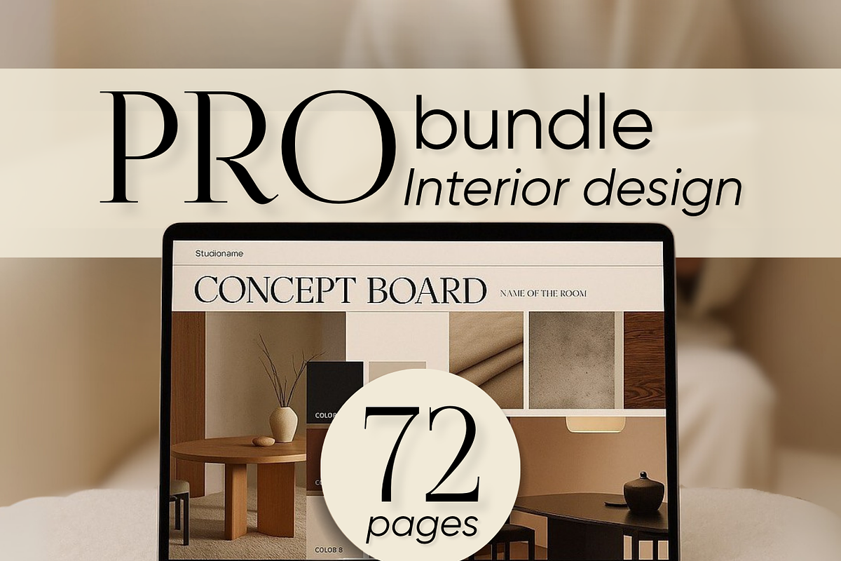 Interior design PRO bundle template, a Presentation Template by Trendingdigital (Photo 1 of 8)