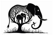 Silhouette of a Cute Elephant vector, an Illustration by Amazin_art (Thumbnail 12 of 21)