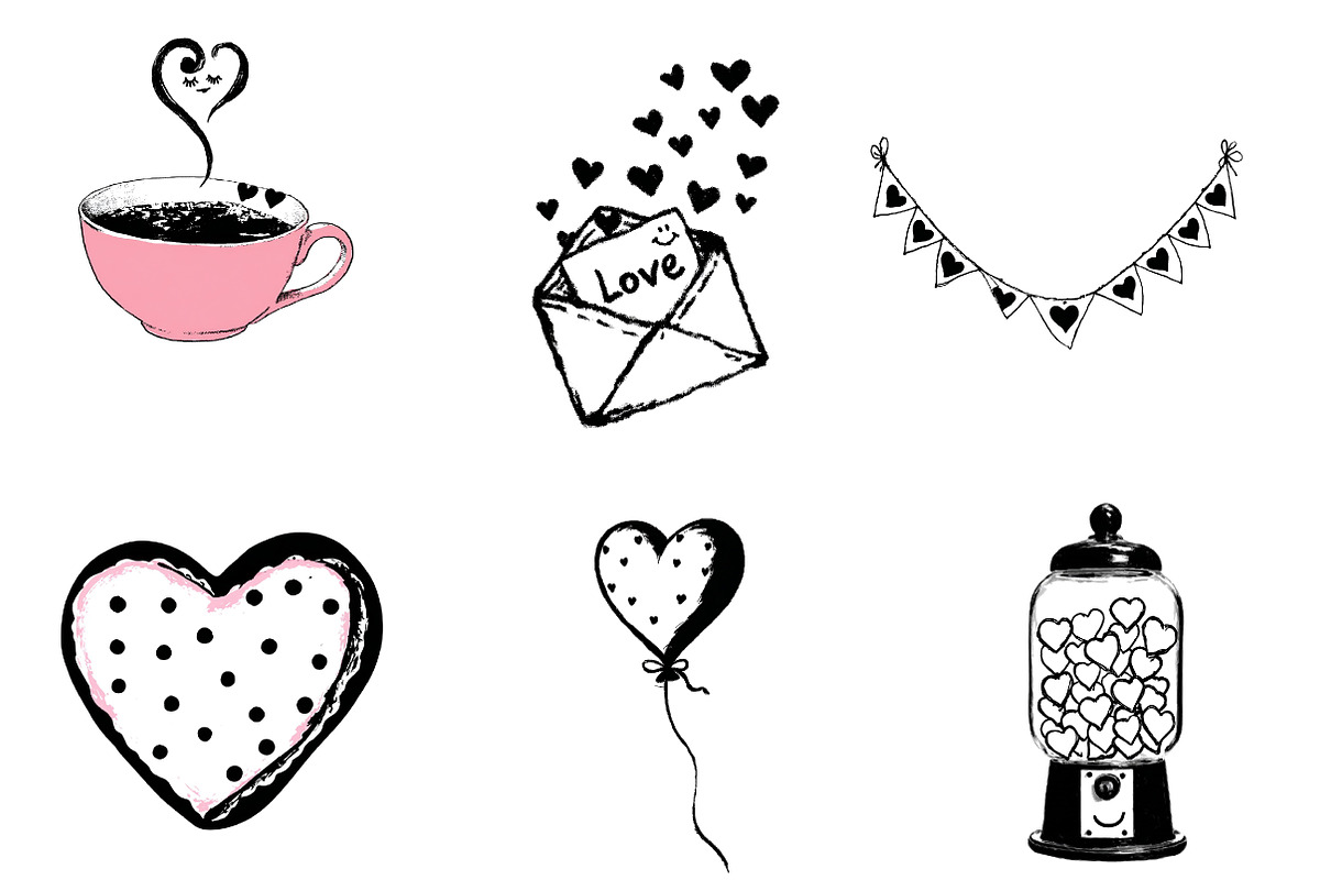 hand drawn valentines day doodle cli, an Illustration by CreationArt (Photo 4 of 5)