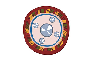 Mongolian Shield Ancient Central, an Object Illustration by TopVectors