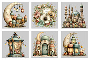 Watercolor Ramadan Mubarak Clipart, an Illustration by Black Bird Studio (Thumbnail 4 of 5)