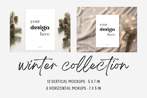 Winter Card Mockup Bundle