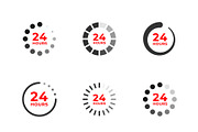 Set color icons of 24 hours, an Outline Icon by motorama (Thumbnail 1 of 2)
