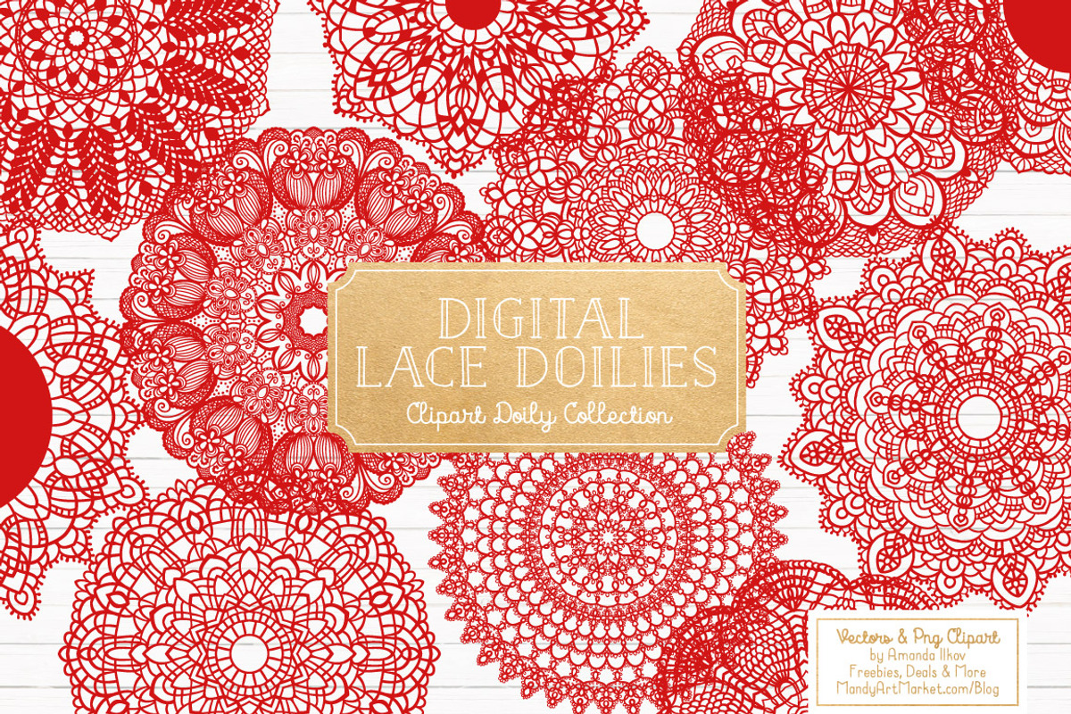 Red Round Lace Doilies, an Illustration by Amanda Ilkov (Photo 1 of 4)