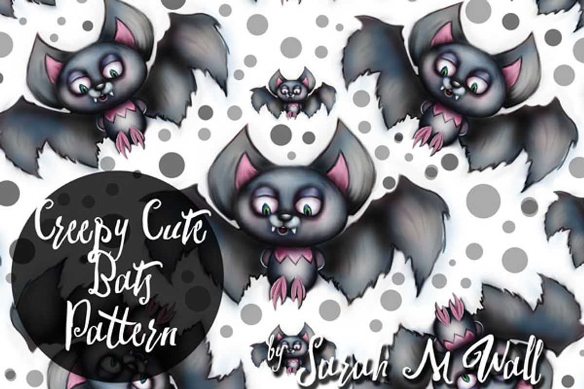 Creepy Cute Bats - Halloween Pattern, a Pattern Graphic by Shadowspark (Photo 1 of 2)