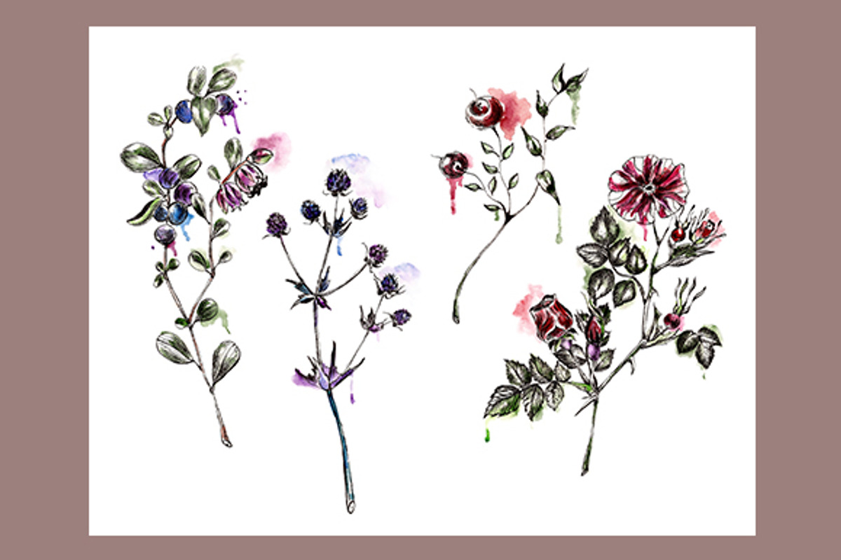 Seamless pattern with flowers preview 2