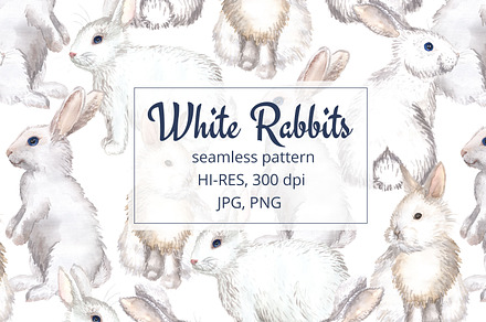 White Rabbits Seamless Pattern, a Pattern Graphic by Sveta Aho
