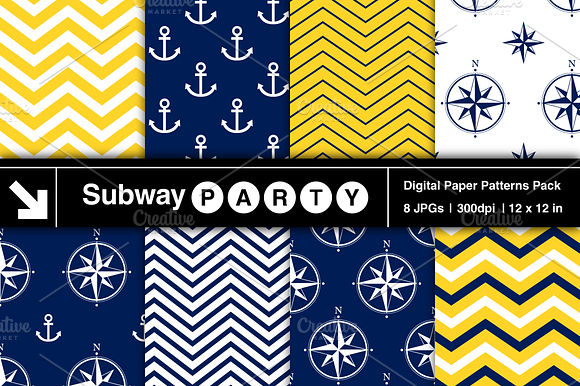 Nautical Navy & Yellow Papers v1 preview 2
