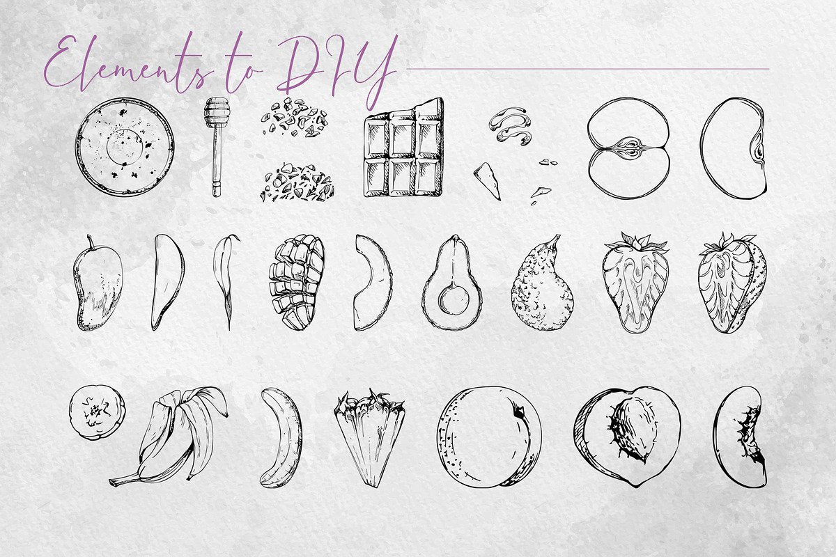 Smoothie bowls. Watercolor & ink art, a Food Illustration by MsFlaffy (Photo 3 of 19)