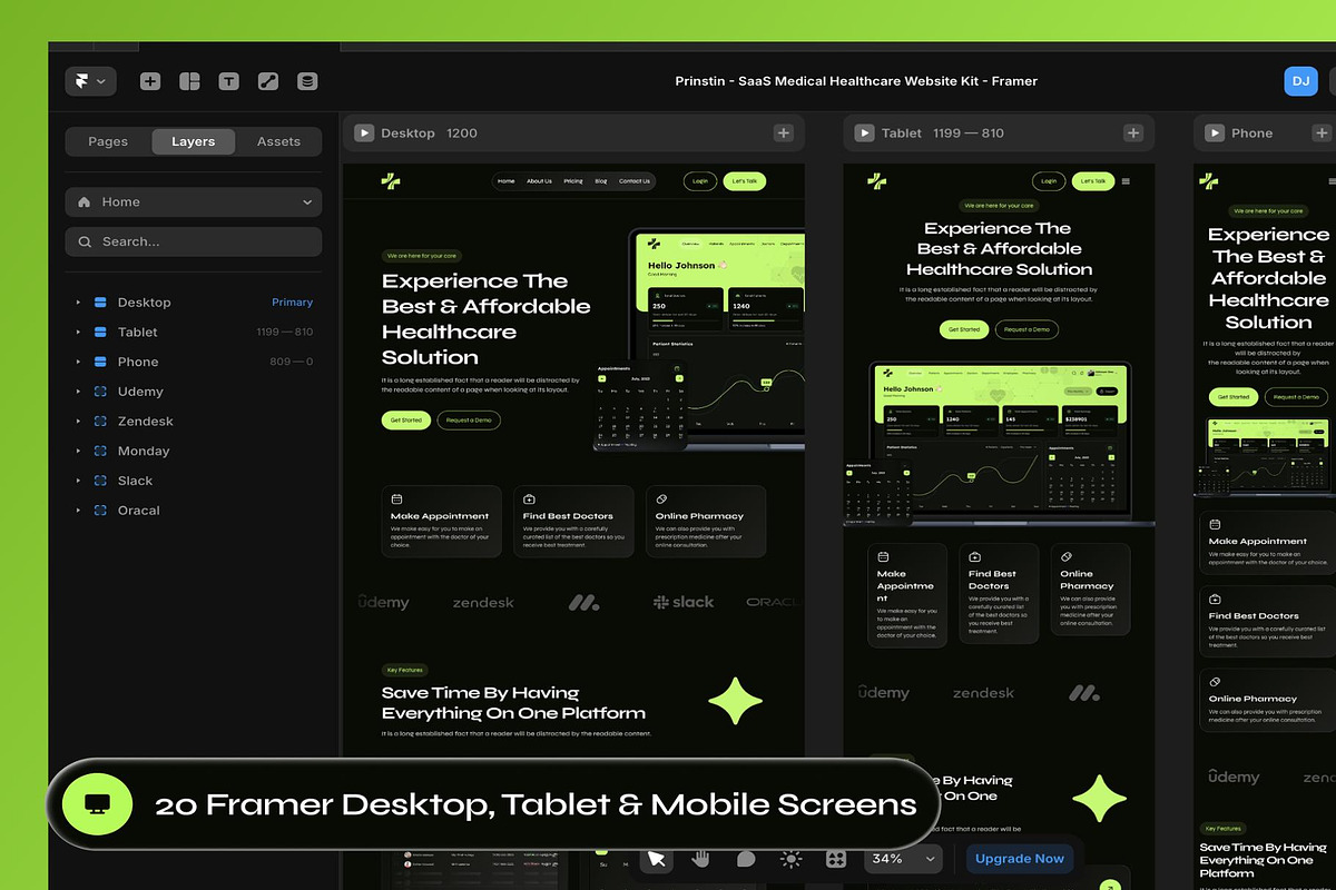 Prinstin SaaS Medical Website Framer, an UI Kit Template by Lumina_ui_ux202 (Photo 7 of 10)