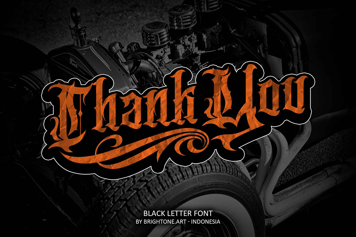 Cassandra - Blackletter Tattoo, a Blackletter Font by Brightone (Photo 7 of 8)
