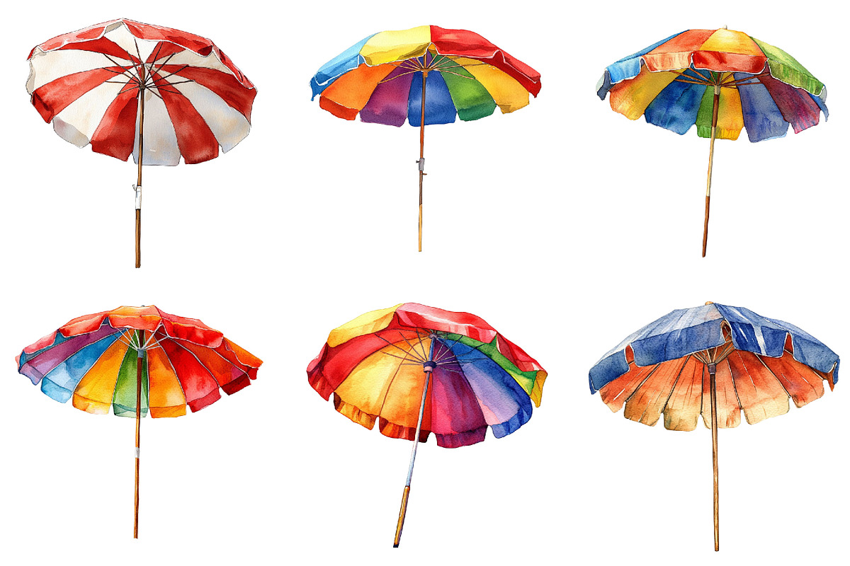 Bright & Colorful Summer Umbrella, an Illustration by Pixels.Craft (Photo 2 of 8)