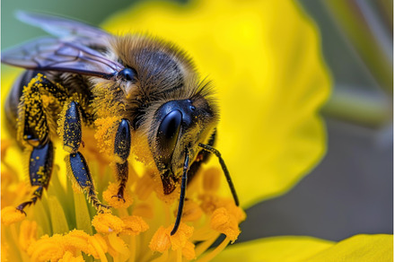 Exquisite Bee macro flower pollen, an Animal Photo by Ylivdesign