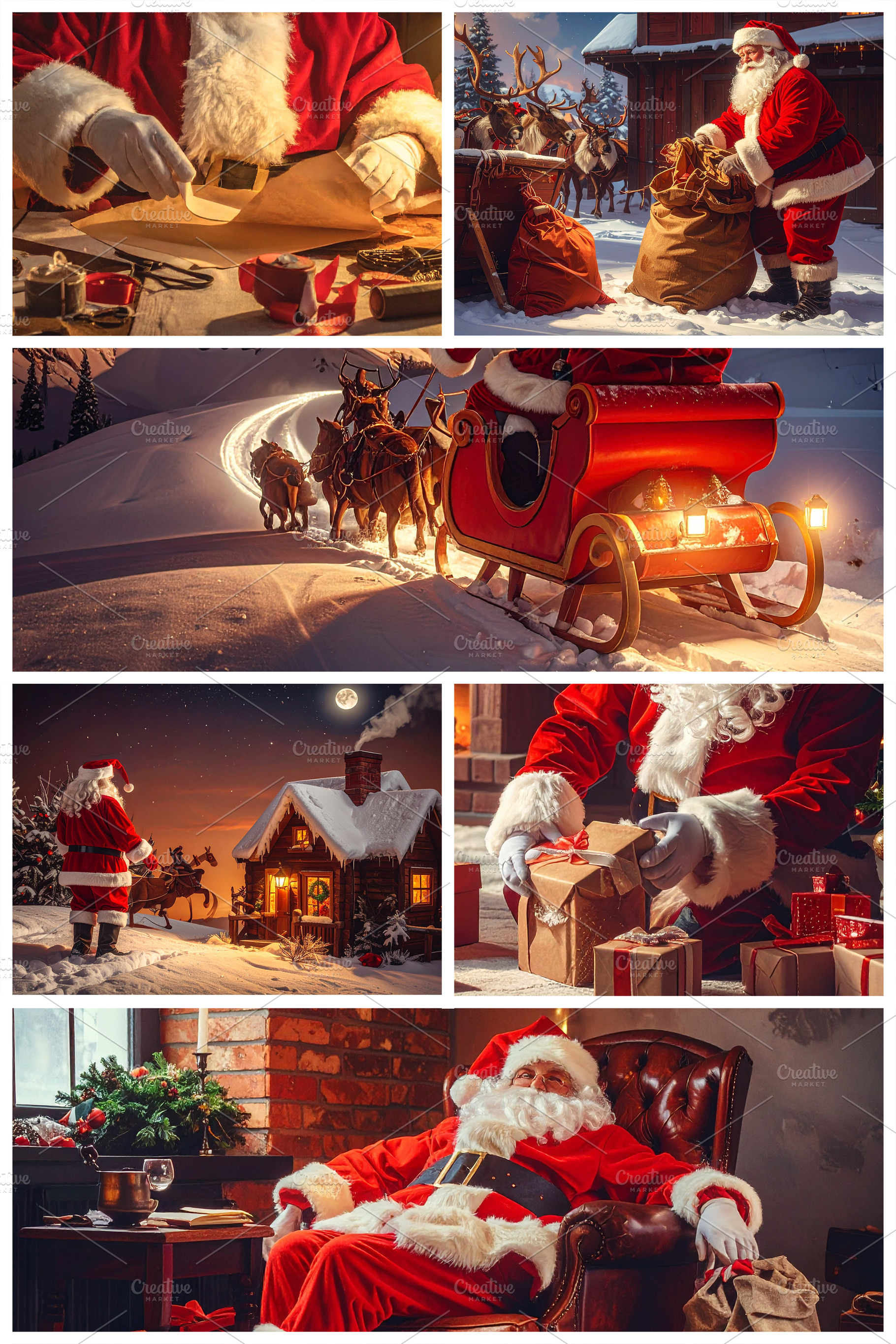 Santa claus journey photo collage sequence, a Holiday Photo by DanFLCreativo