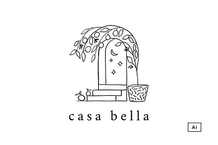 Casa Bella Line Art Logo Template