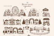 Vintage Christmas Fair Vector Set, an Object Graphic by VerAna (Thumbnail 6 of 19)