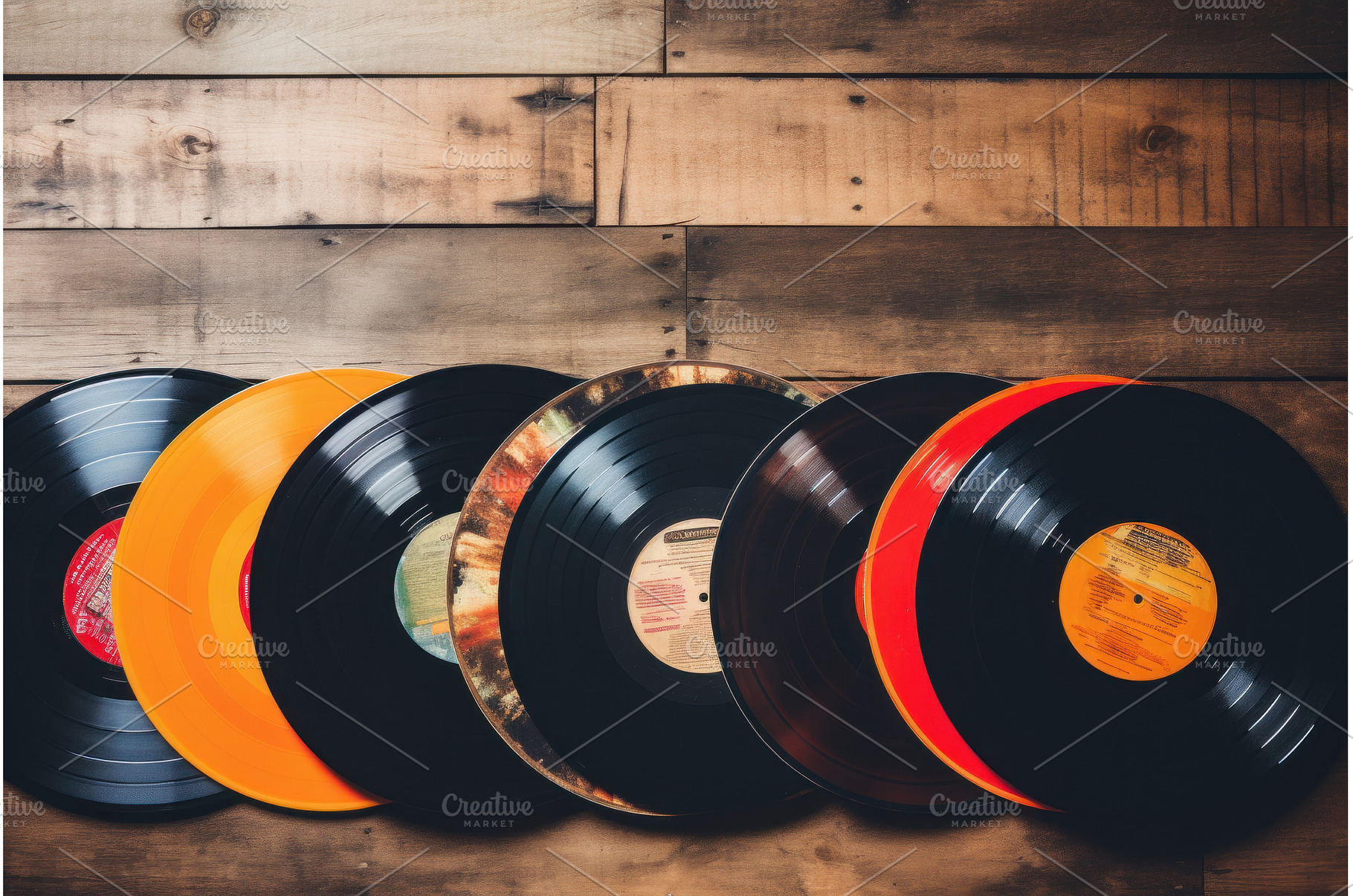 Vinyl records and paper covers top, an Arts & Entertainment Photo by Ylivdesign