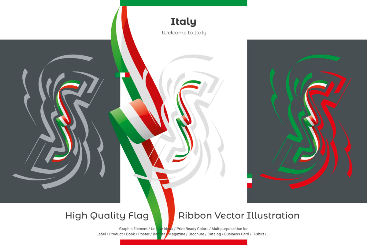 Italy flag ribbon vector, a Templates & Theme by Simbos (Photo 2 of 9)