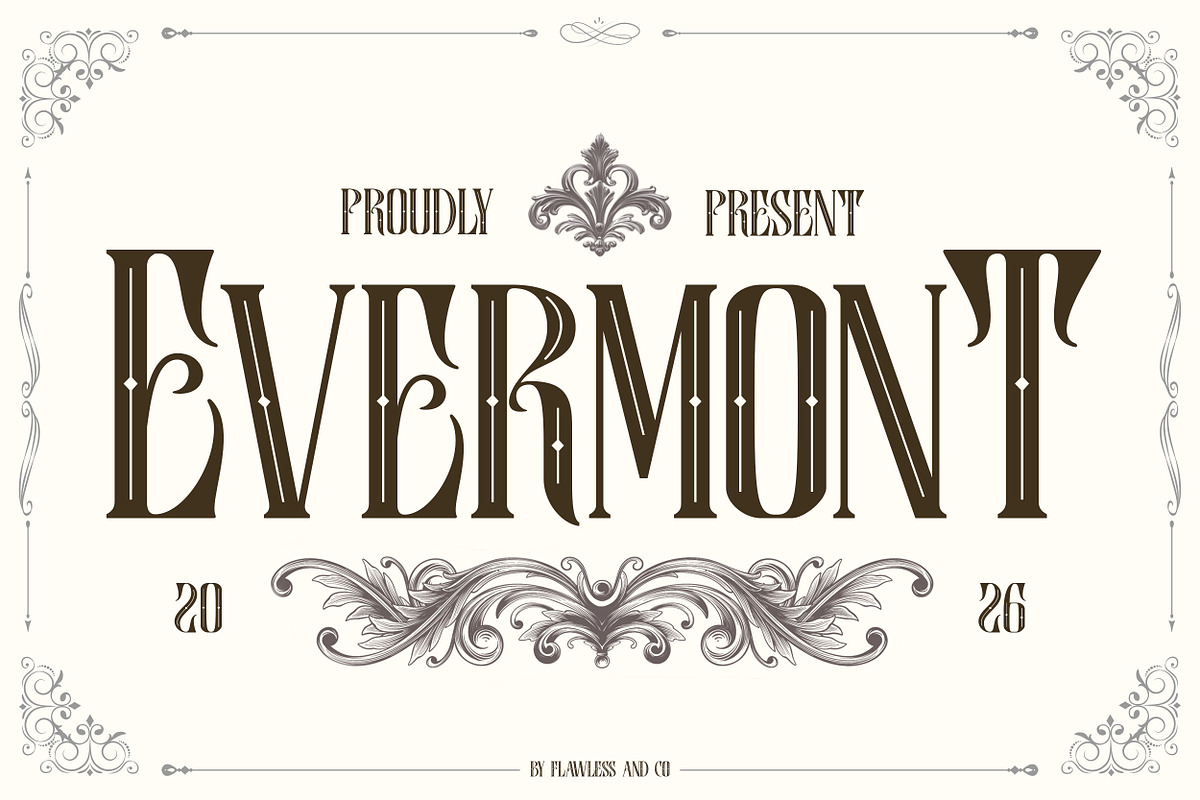 Evermont - Victorian Display Font, a Serif Font by Flawless And Co (Photo 1 of 10)