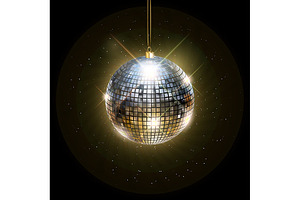 Disco ball with bright rays, a Background Graphic by Aromeo