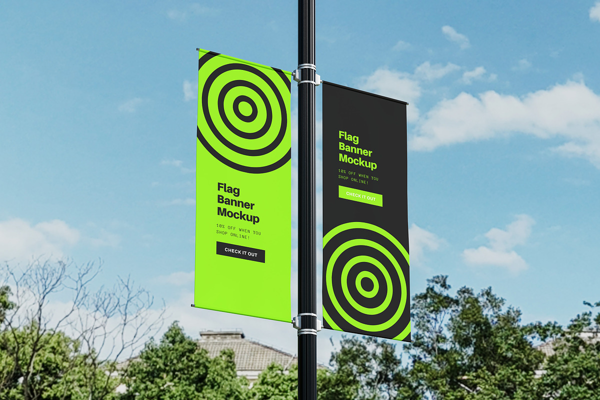 High Quality Flag Mockup, an Advertising Mockup by AKMAL STUDIO (Photo 4 of 5)