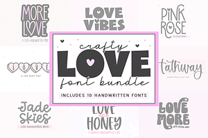 Love Font Bundle | 10 Cute Fonts, a Handwritten Font by KA Designs