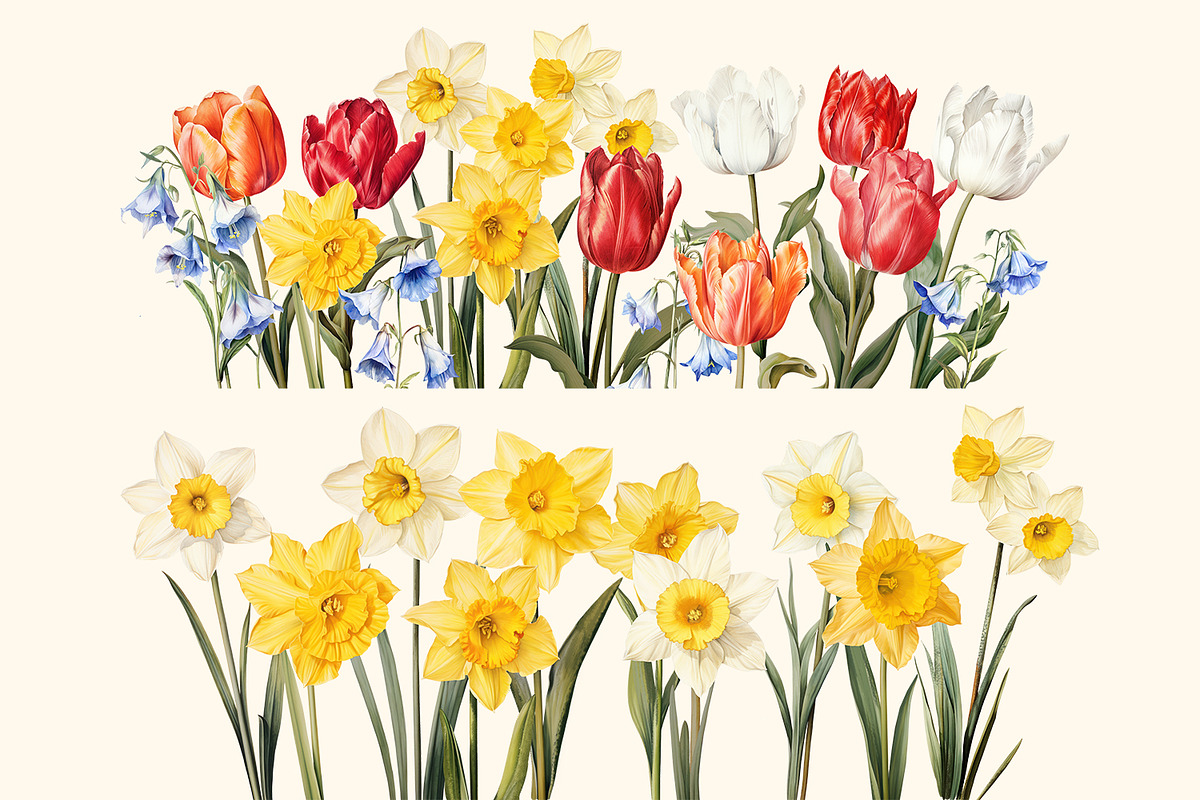 Spring flowers. Floral elements, a Decorative Illustration by irina.vaneeva (Photo 2 of 6)