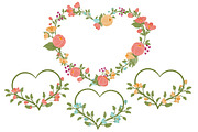Bohemian Floral Heart Wreath Vectors, an Illustration by Amanda Ilkov (Thumbnail 3 of 5)