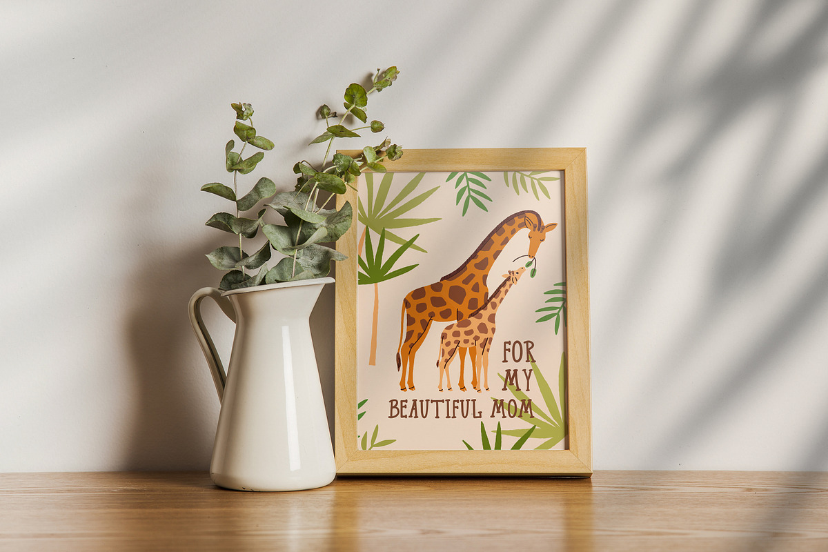 Happy Mothers day cards with animals, a Background Graphic by Good Studio (Photo 8 of 10)