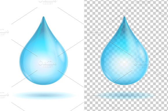 Vector water transparent drops preview 2