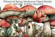 Whimsical Spring Mushroom Clipart, an Illustration by Canvas Craft (Thumbnail 1 of 7)