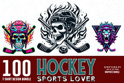 100 Retro Vintage Hockey Skull PNG, an Illustration by Sofia's Fashion (Thumbnail 1 of 11)