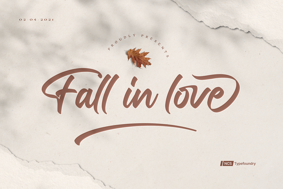 Fall in love, a Script Font by Namara Creative Studio (Photo 1 of 9)