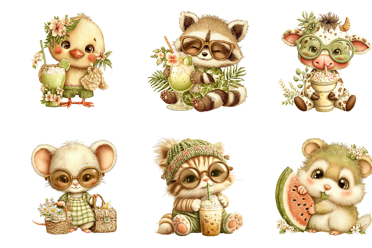 Watercolor Cat Clipart Bundle, a Seasonal Illustration by CreationArt (Photo 3 of 5)