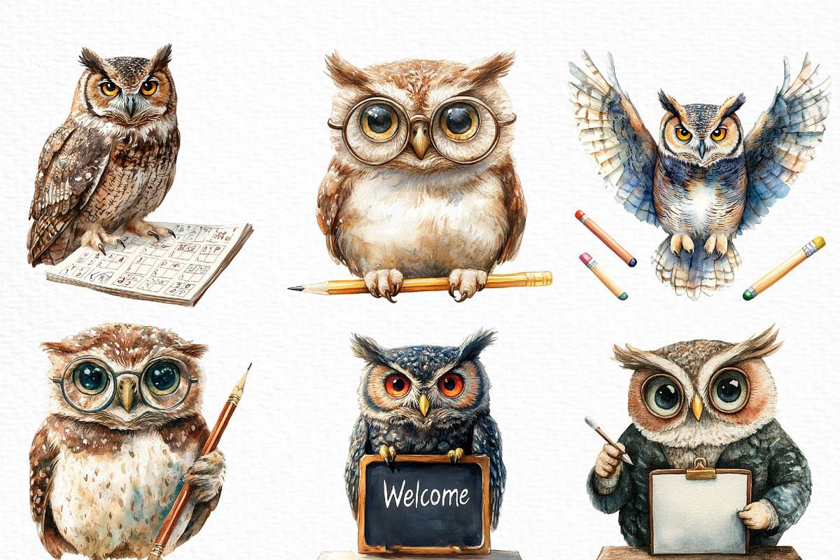 School Clipart School Owl Classroom, an Illustration by Craft Nest (Photo 2 of 6)