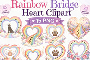 Rainbow Bridge Heart Clipart 15 PNG, an Animal Illustration by Tanya Kart (Thumbnail 1 of 10)