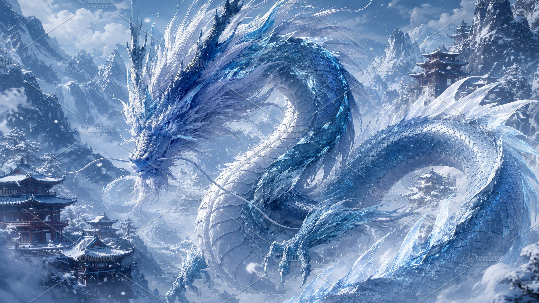 Majestic Ice Dragon, an Animal Photo by Hamza067