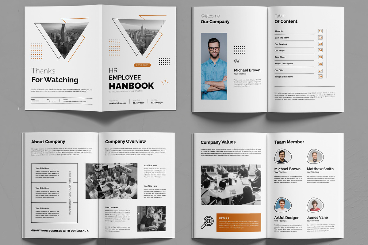 Hr Employee Handbook Layout, a Brochure Template by MightyDesign (Photo 2 of 6)