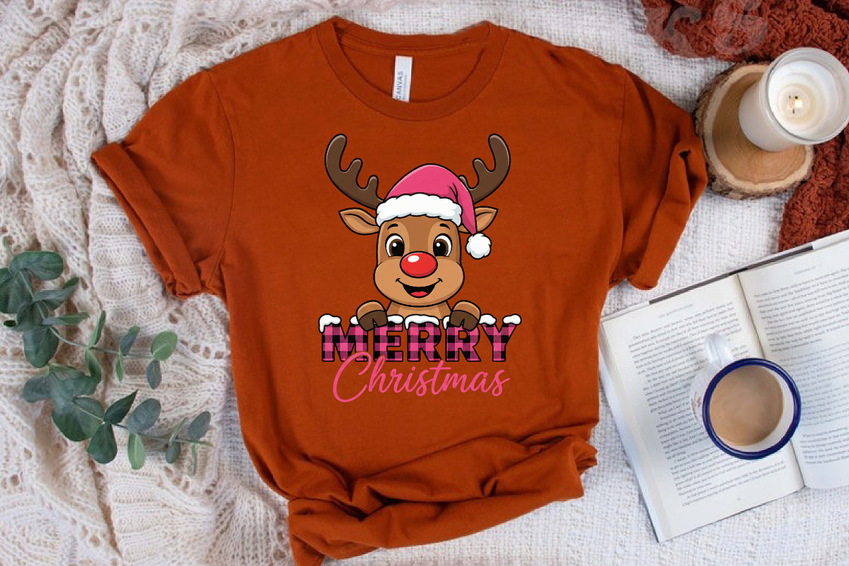 Merry Christmas Holiday reindeer PNG, an Illustration by Libby Wishes (Photo 7 of 8)