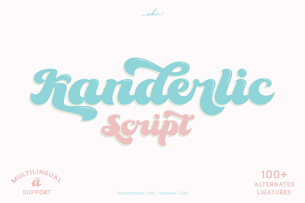 The Kanderlic - Retro Script Font, a Script Font by Ekahermawan (Photo 1 of 10)