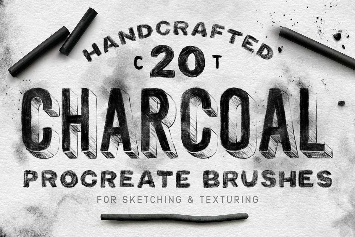 Charcoal Procreate Brushes, a Brush Add-On by MiksKS (Photo 1 of 9)