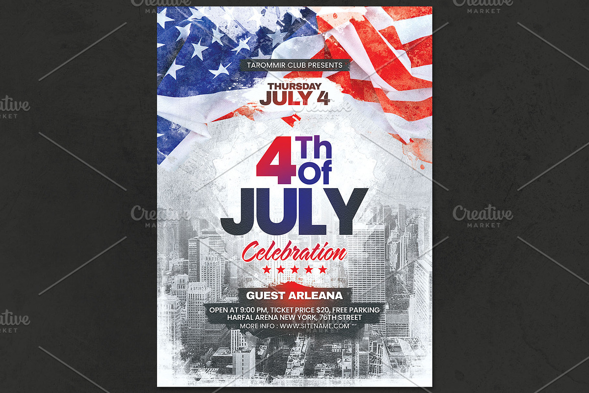 4th of July - 2 Flyer Templates, a Flyer Template by Tarommir (Photo 5 of 7)