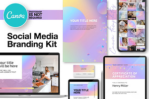 Holographic CANVA Branding Bundle