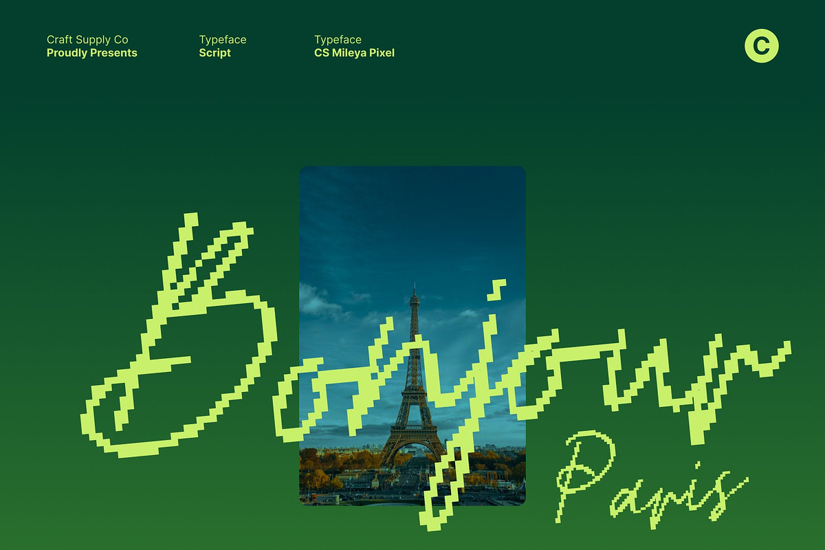 CS Mileya Pixel, a Script Font by Craft Supply Co. (Photo 2 of 8)
